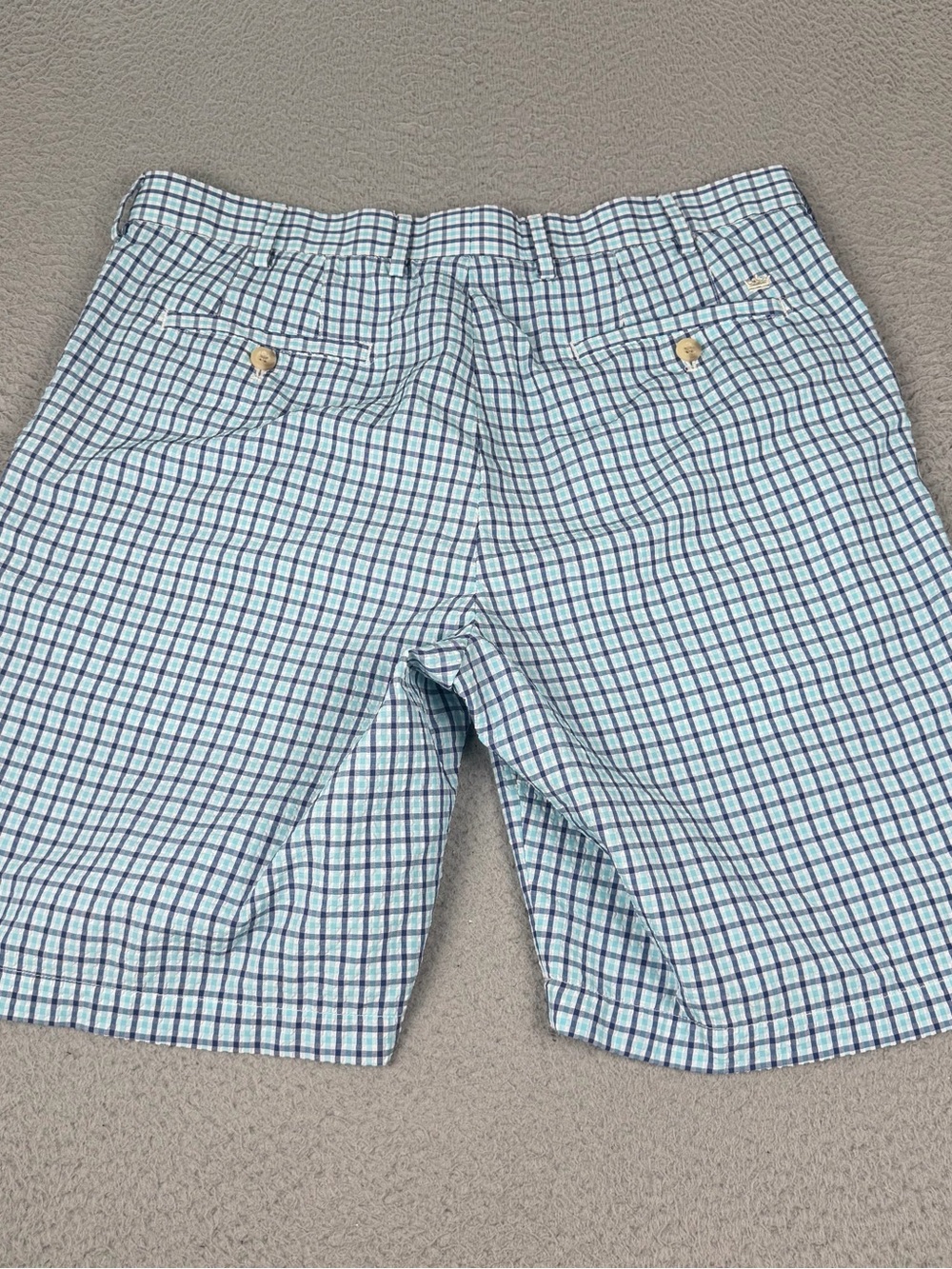 Peter Millar Crown Sport Short Mens 34 Blue Plaid Performance Seersucker Golf - Picture 3 of 11